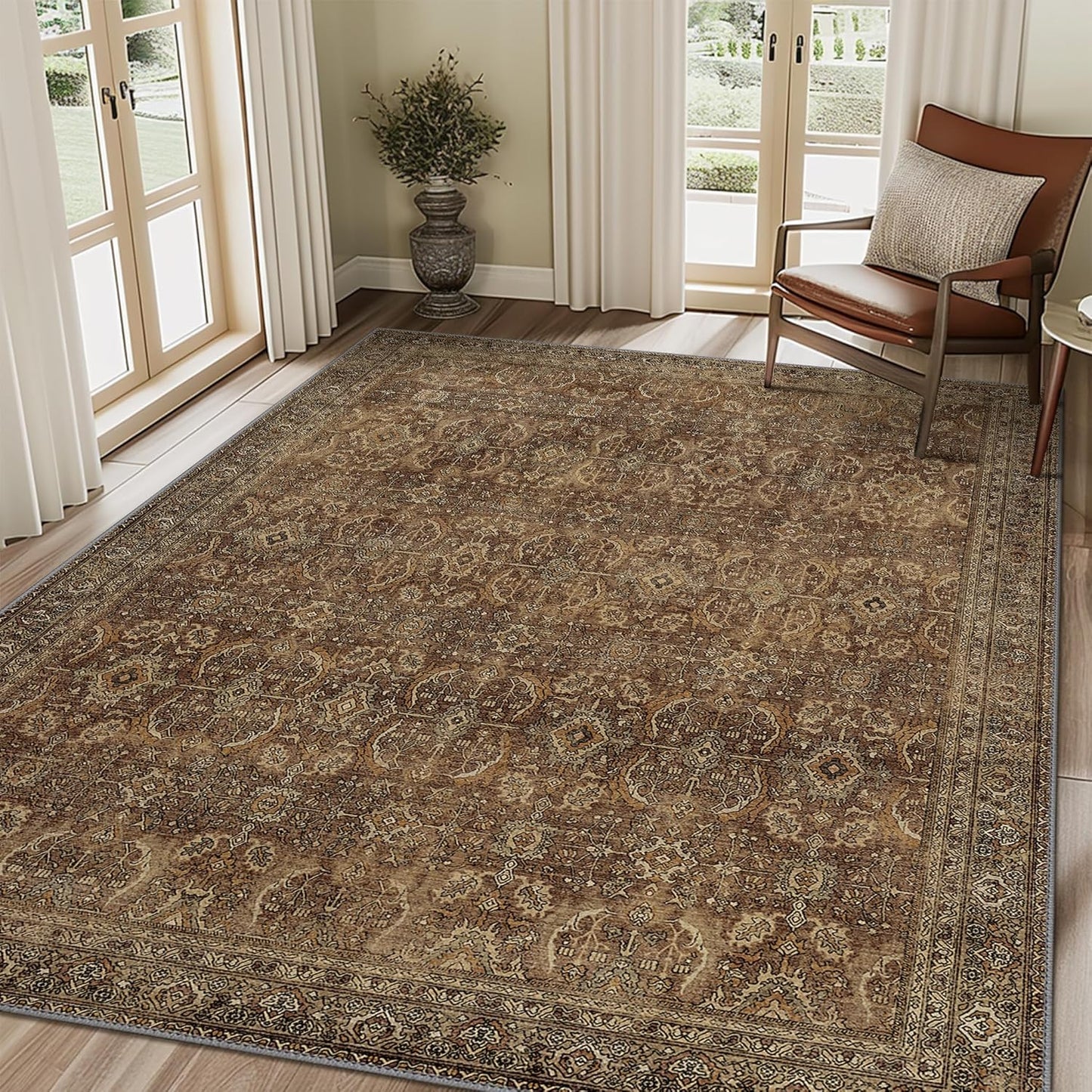 10X12 Area Rugs Machine Washable Vintage Boho Soft Carpet