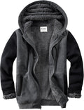 Men's Sherpa Lined Zip Hoodie Jacket - Heavyweight Fleece Comfort