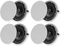 Micca 8in 2-Way In-Ceiling or Wall Speakers 4-Pack - Low Profile Sound