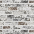 Brick Wallpaper Peel and Stick 17.3in x 393in Grey and White
