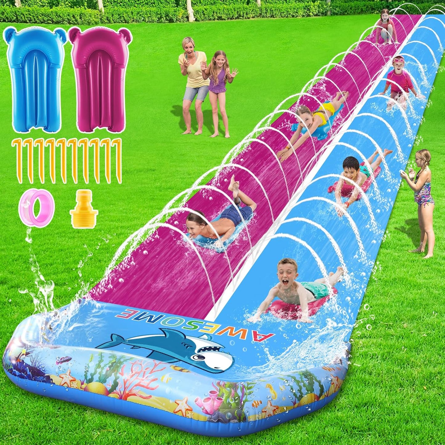 VEEST 33 FT Extra Long Water Slides for Kids and Adults Fun