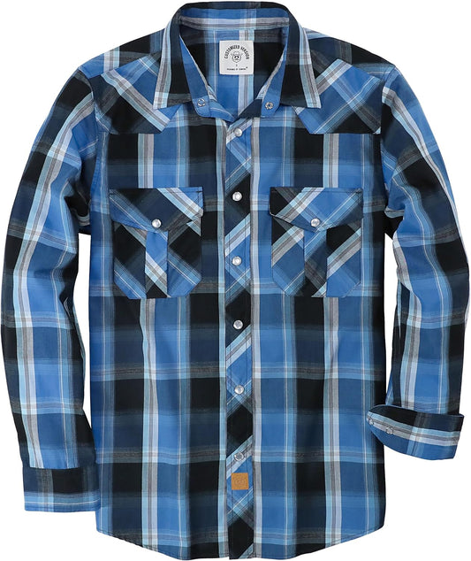 Dubinik Pearl Snap Shirts for Men: Vintage Casual Plaid Style