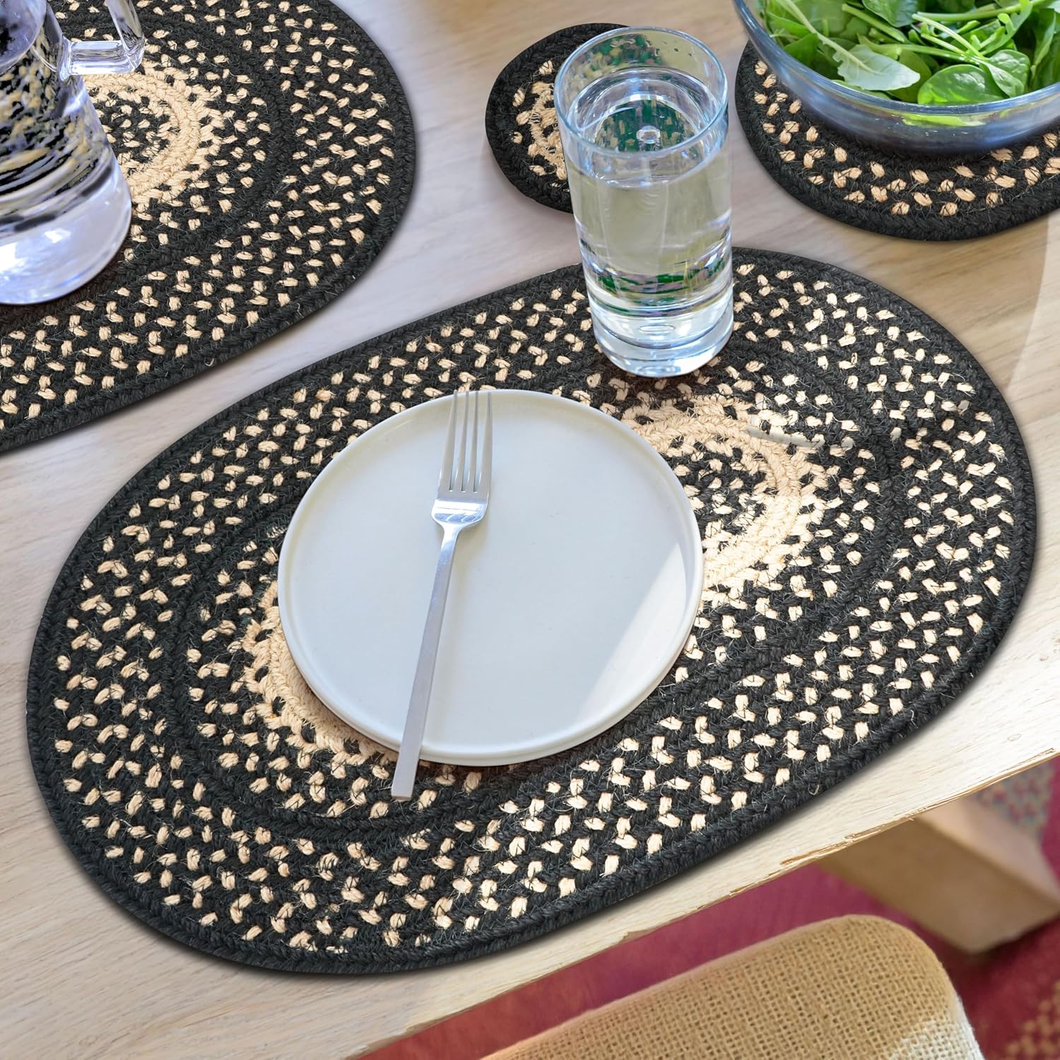 Manchester Jute Braided Placemats Set of 4 for Rustic Decor