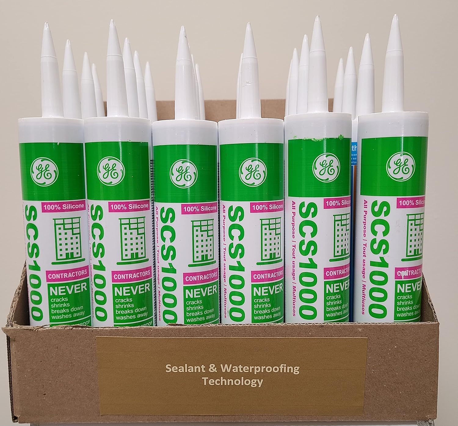 GE SCS1000 Contractors Silicone Sealant - Clear 10.1 fl oz Tube