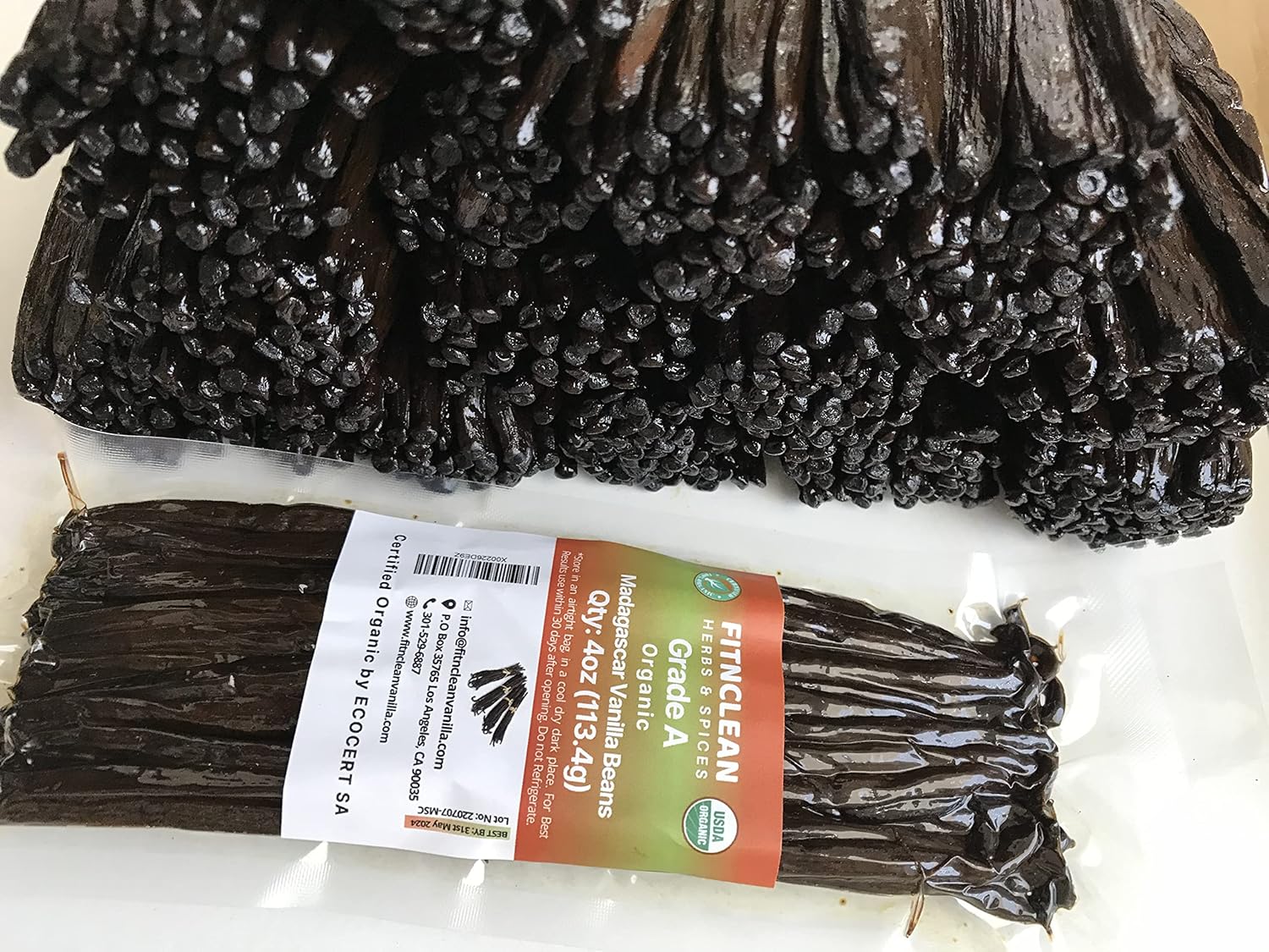 Organic Madagascar Vanilla Beans Grade A for Baking and Extracts