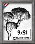 Barnwood Gray 9x31 Picture Frame.75 in Wide - Rustic Solid Wood
