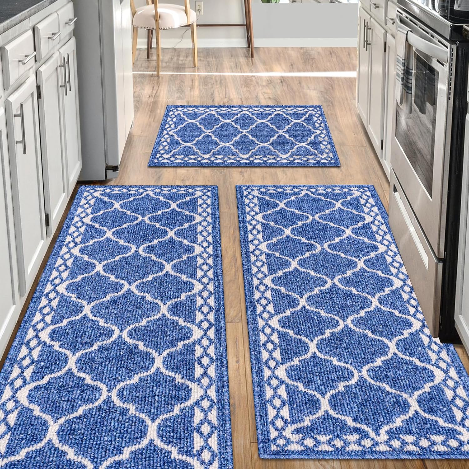 Kitchen Mats for Floor 3 Piece Set - Soft Comfort Non Skid Rugs