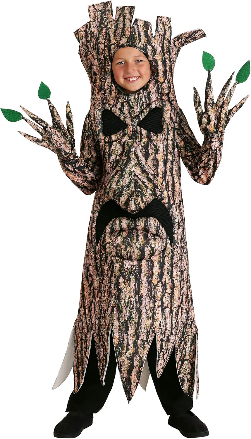 Terrifying Tree Costume for Kids with Hooded Tunic and Gloves