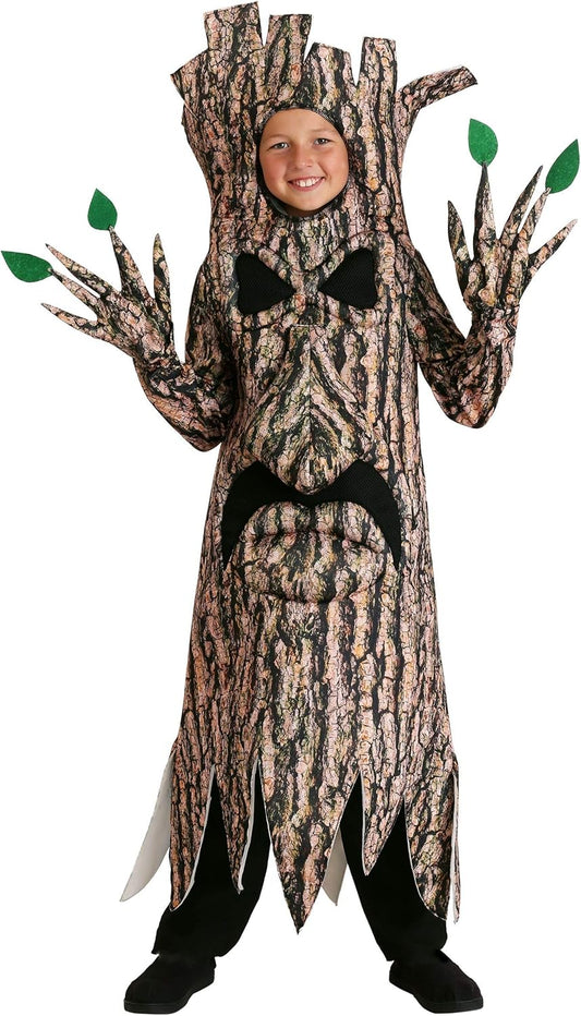 Terrifying Tree Costume for Kids with Hooded Tunic and Gloves