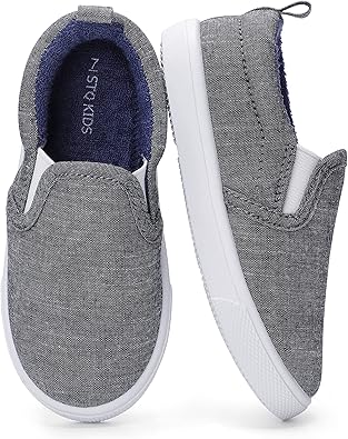 STQ KIDS Toddler Boys & Girls Slip On Canvas Shoes for Comfort