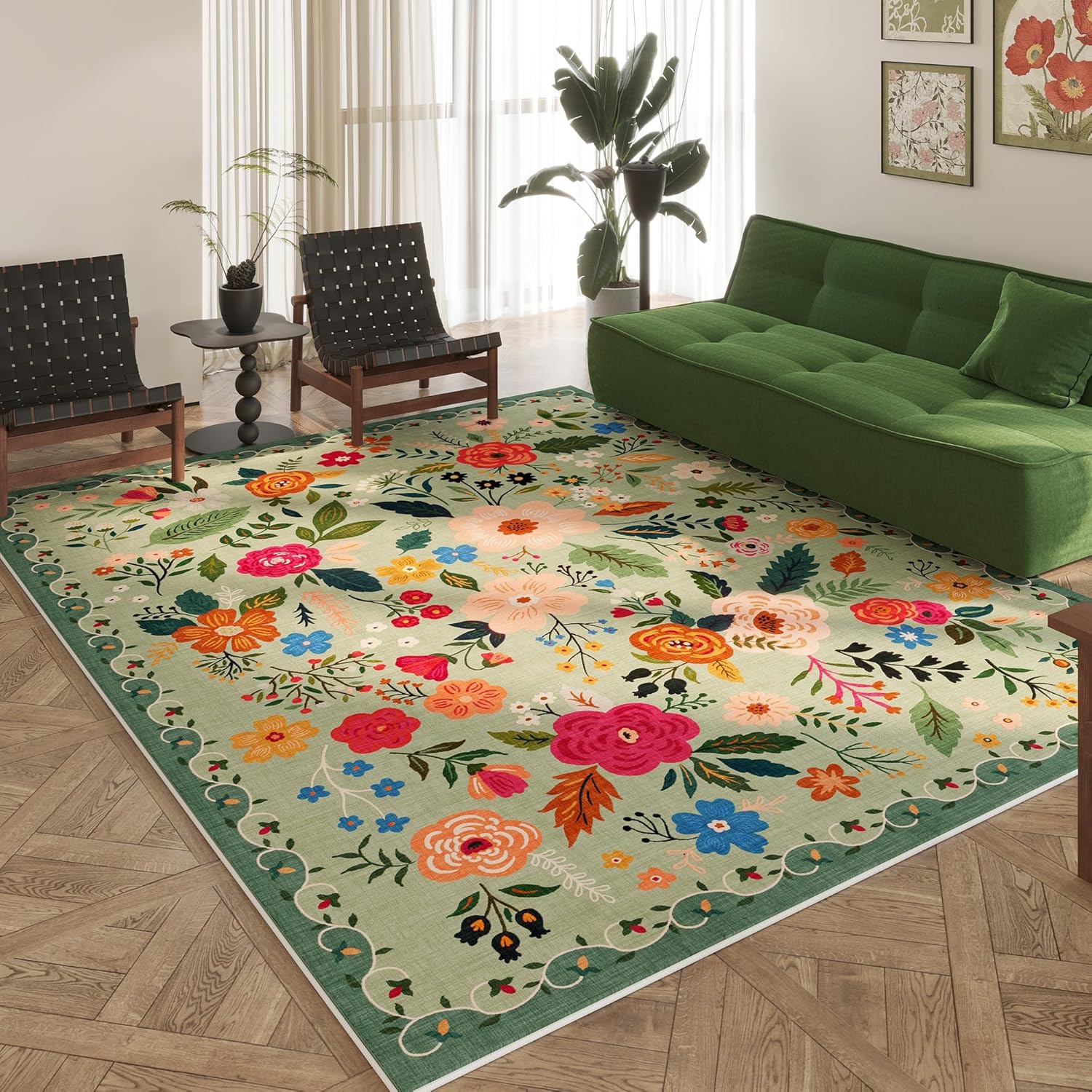 Area Rugs 9x12 Living Room Clearance Washable Boho Rug