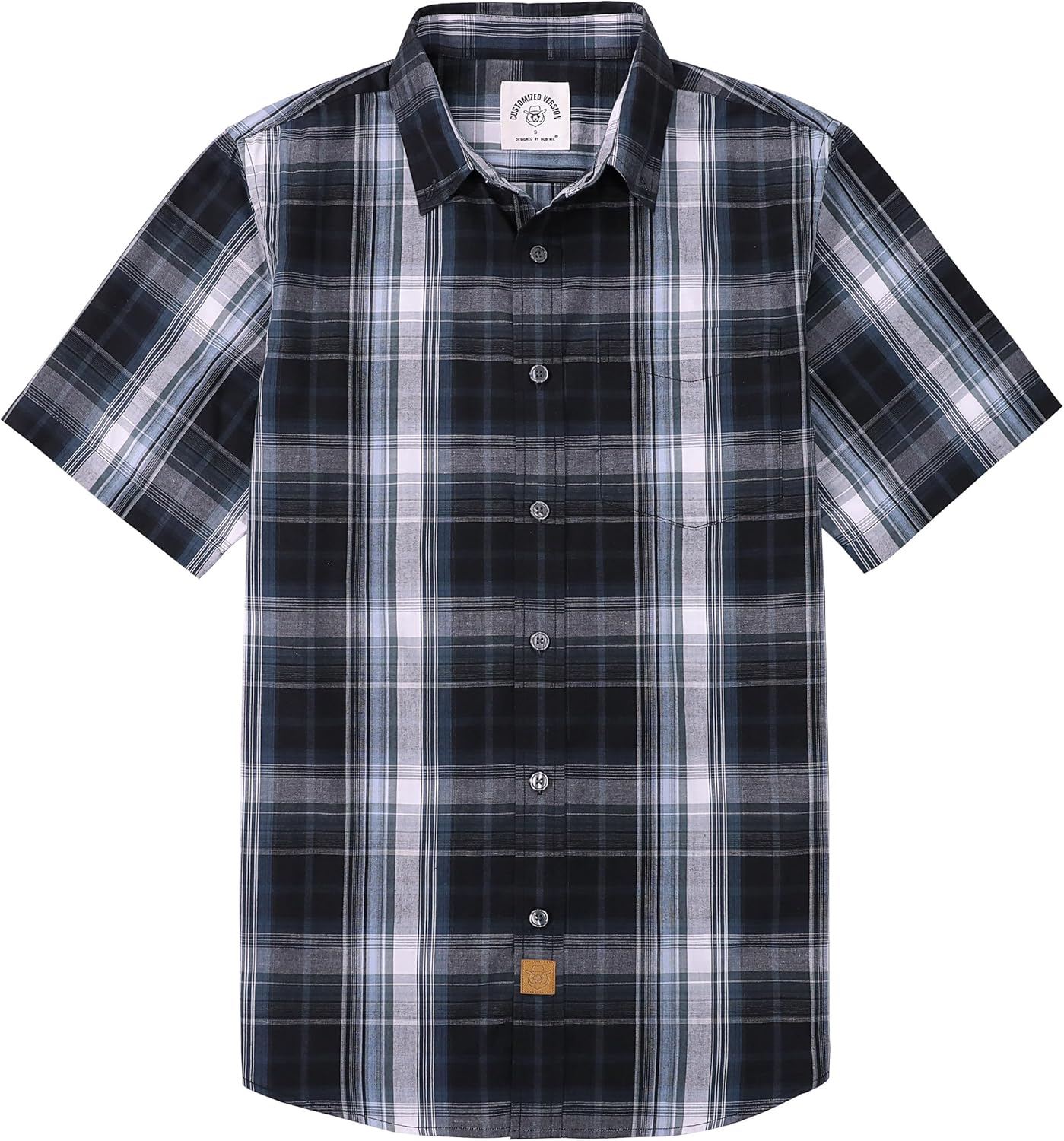 Dubinik Mens Short Sleeve Button Down Shirt for Summer Style