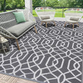 HEBE Outdoor Rug Waterproof 9x12 Reversible Plastic Straw Rug Rugs