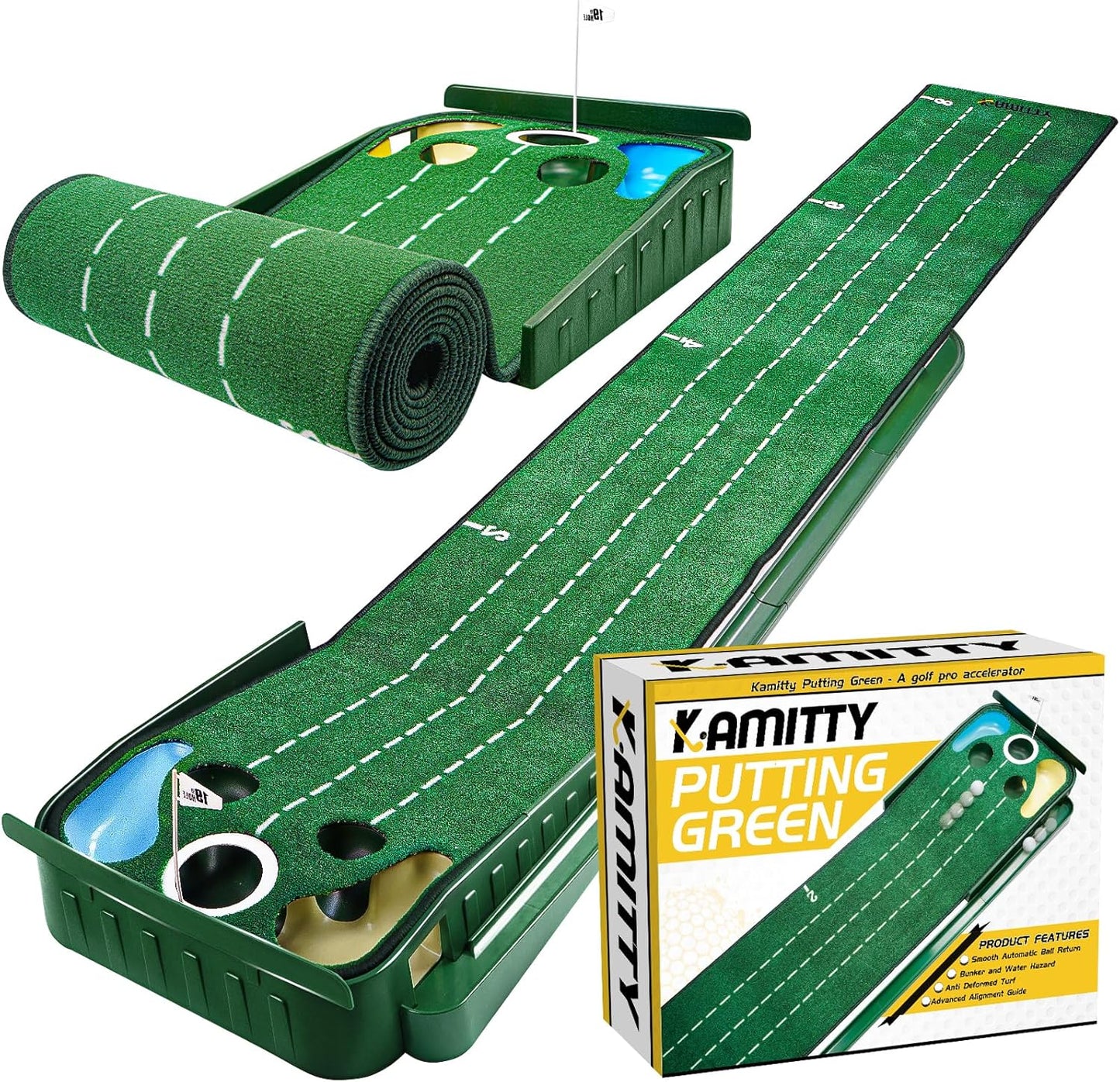 Home & Office Putting Mat with Ball Return - Perfect Gift!