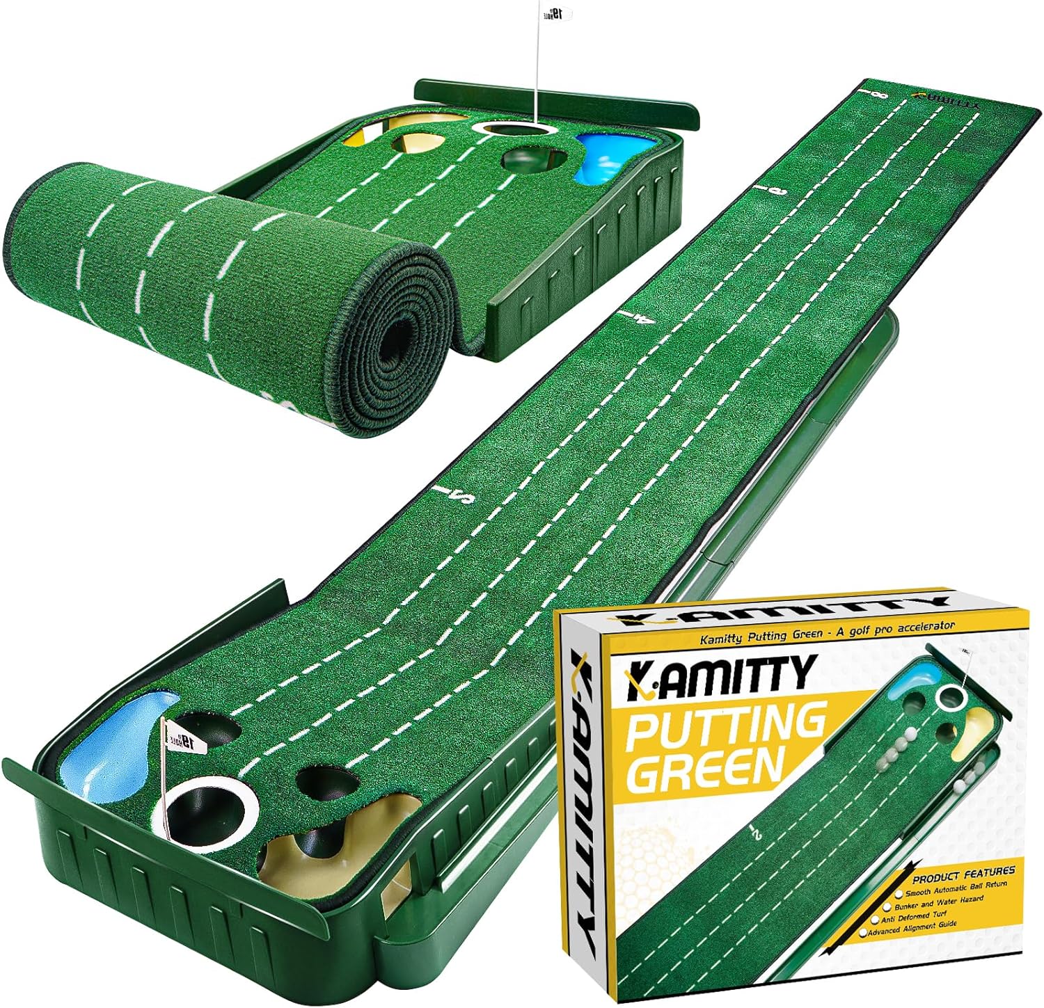 Home & Office Putting Mat with Ball Return - Perfect Gift!