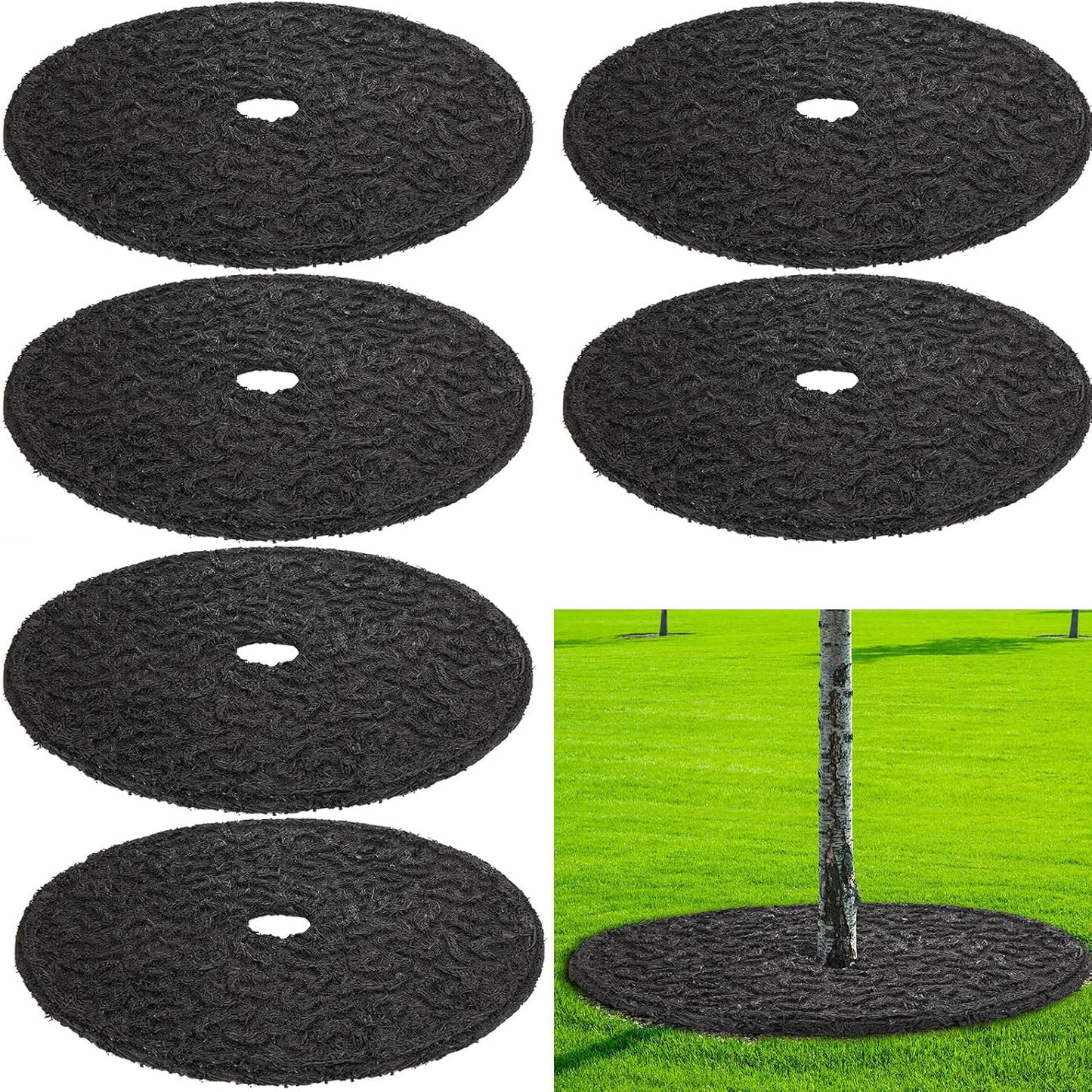 Peryiter Heavy Duty Rubber Mulch Tree Rings for Weed Control