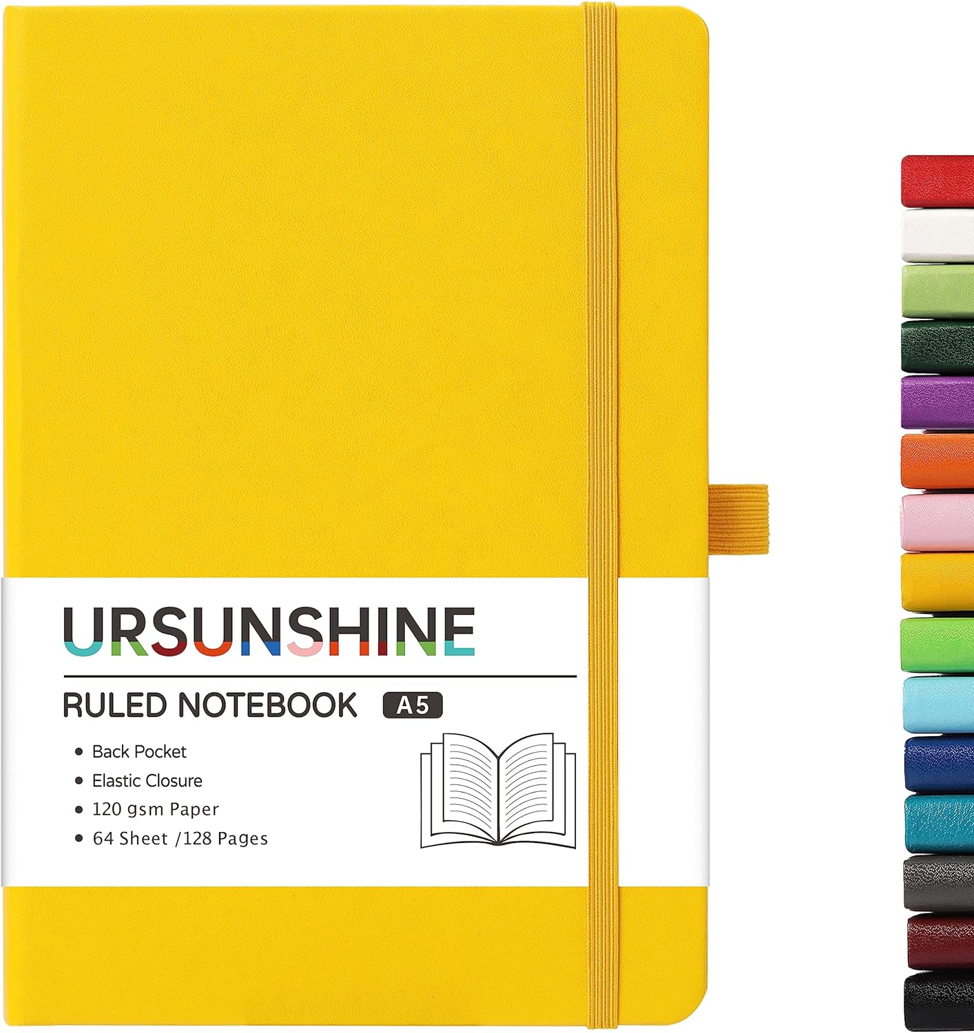URSUNSHINE Classic Yellow Journal - Thick Paper, Hardcover, 5.3 x 8.26 ~ Organize in Style!