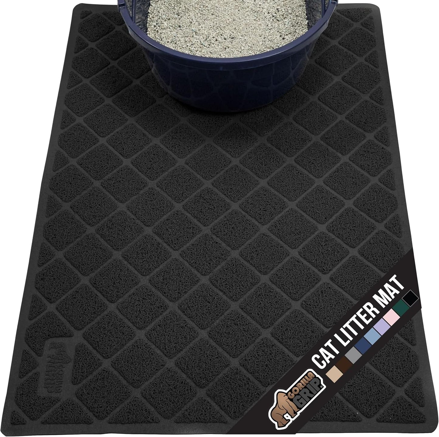 GORILLA GRIP Cat Litter Box Mat for Less Mess and Clean Floors