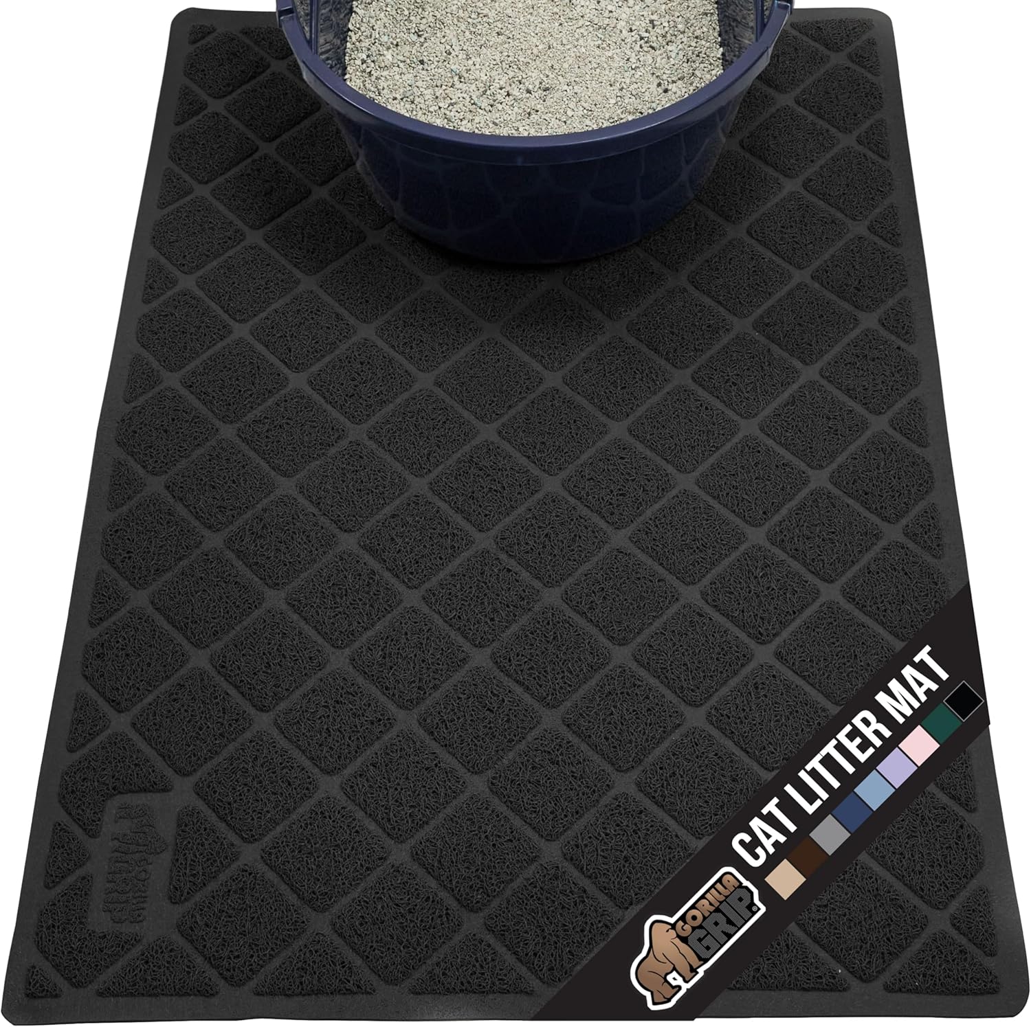 GORILLA GRIP Cat Litter Box Mat for Less Mess and Clean Floors