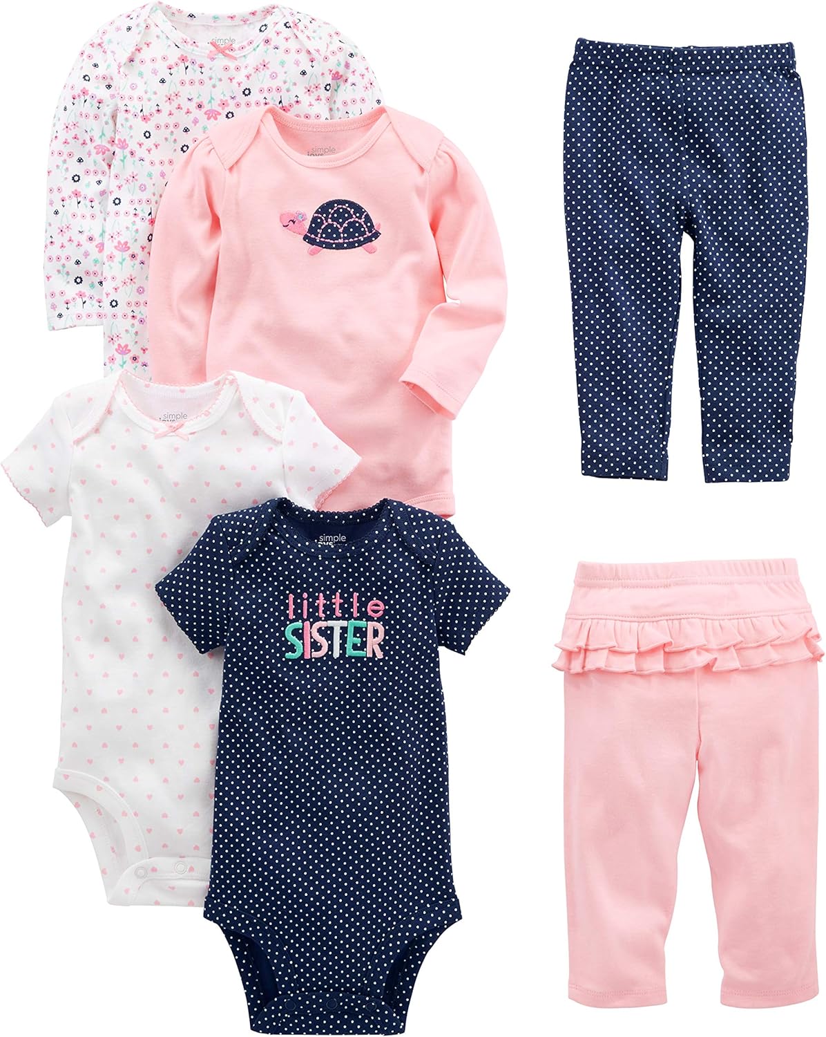 Cozy 6-Piece Baby Bodysuits & Pants Set by Carter's