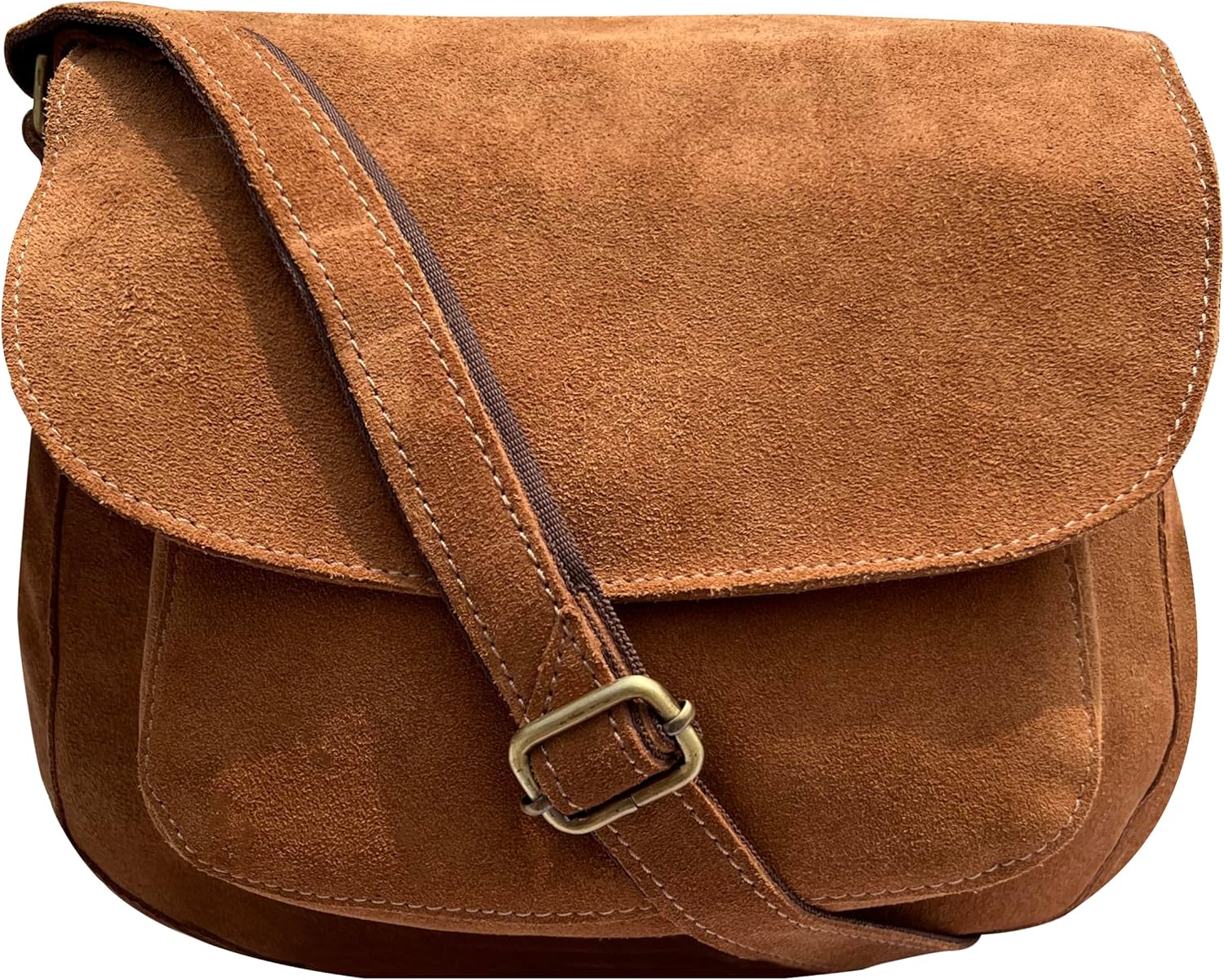 RUSTIC TOWN Leather Crossbody Satchel Bag for Women - Vintage Style