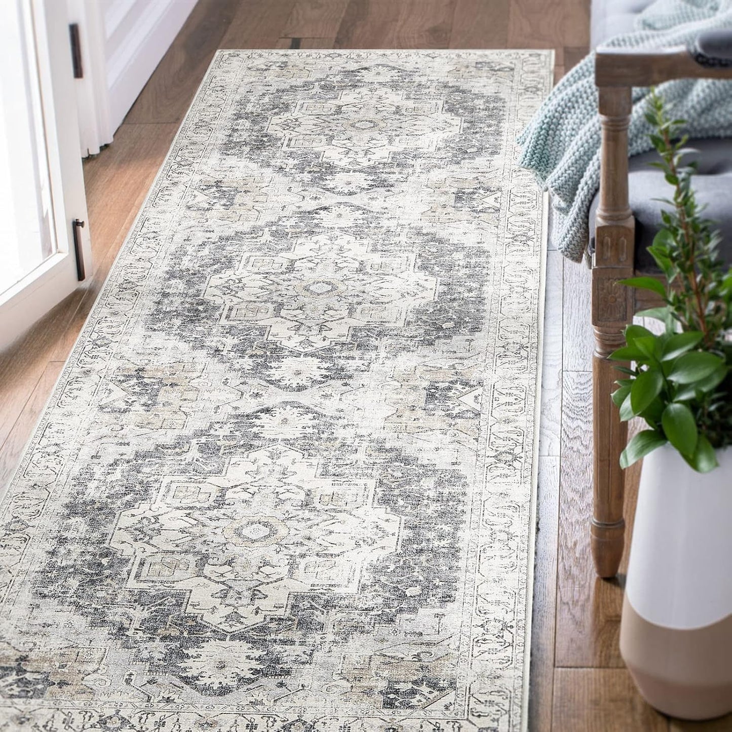 Vintage Runner Rug 2x6 for Hallway Kitchen by jinchan