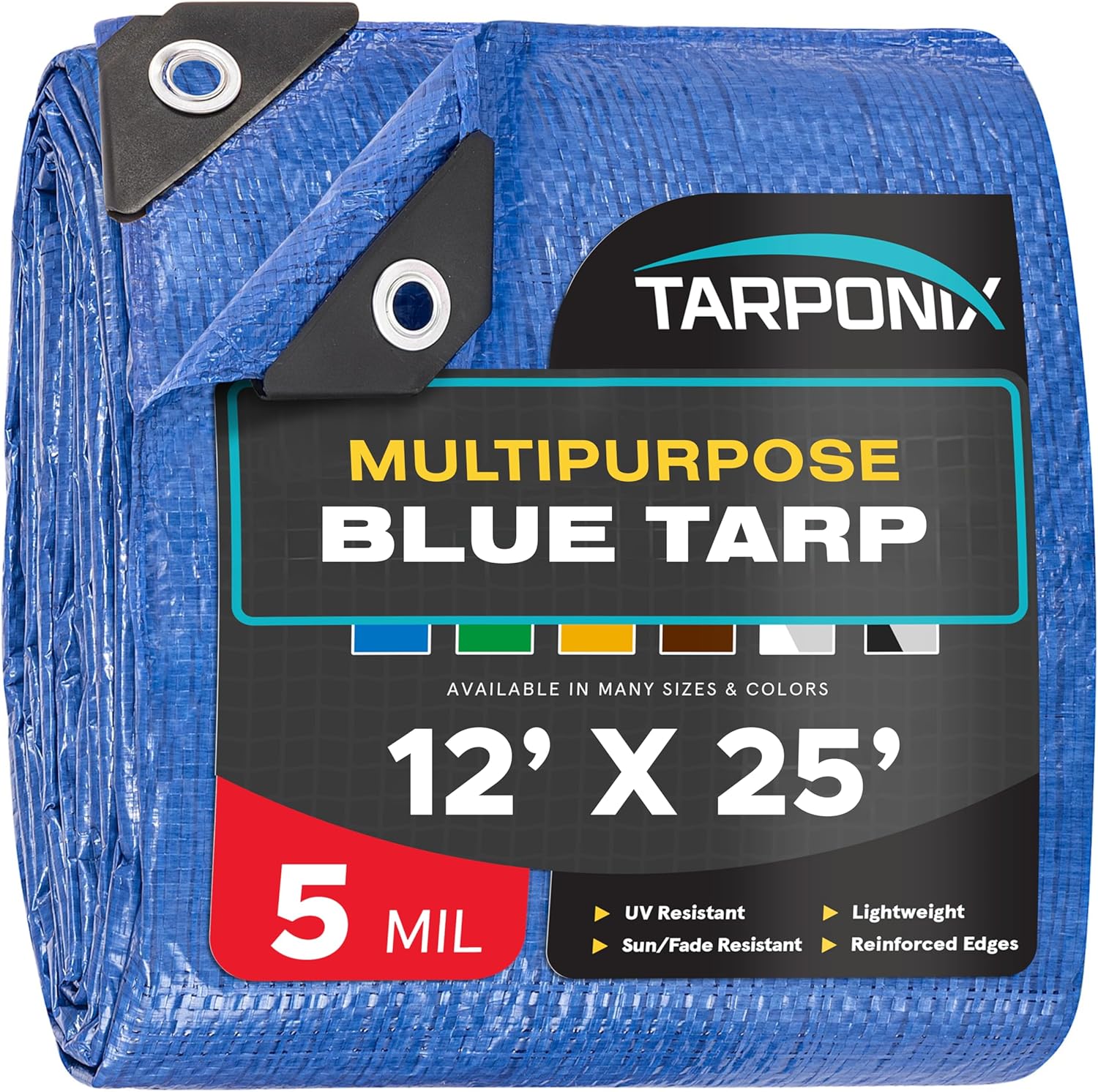 Better Blue Poly Tarp 12 x 25 Lightweight Waterproof Cover