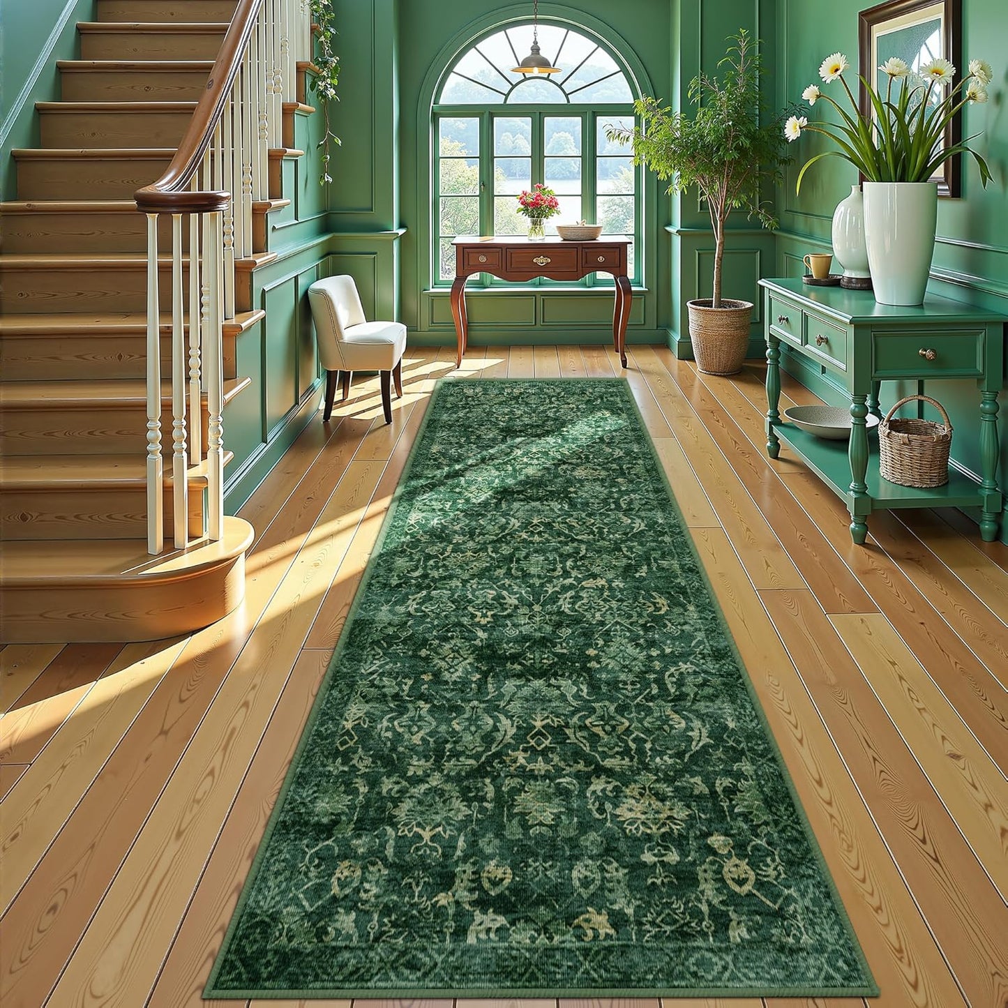 Dark Green 3x12 Runner Rug by Deerly - Stylish & Durable