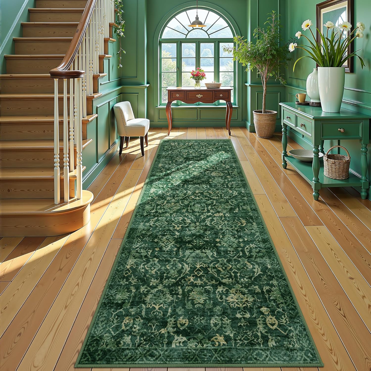 Dark Green 3x12 Runner Rug by Deerly - Stylish & Durable