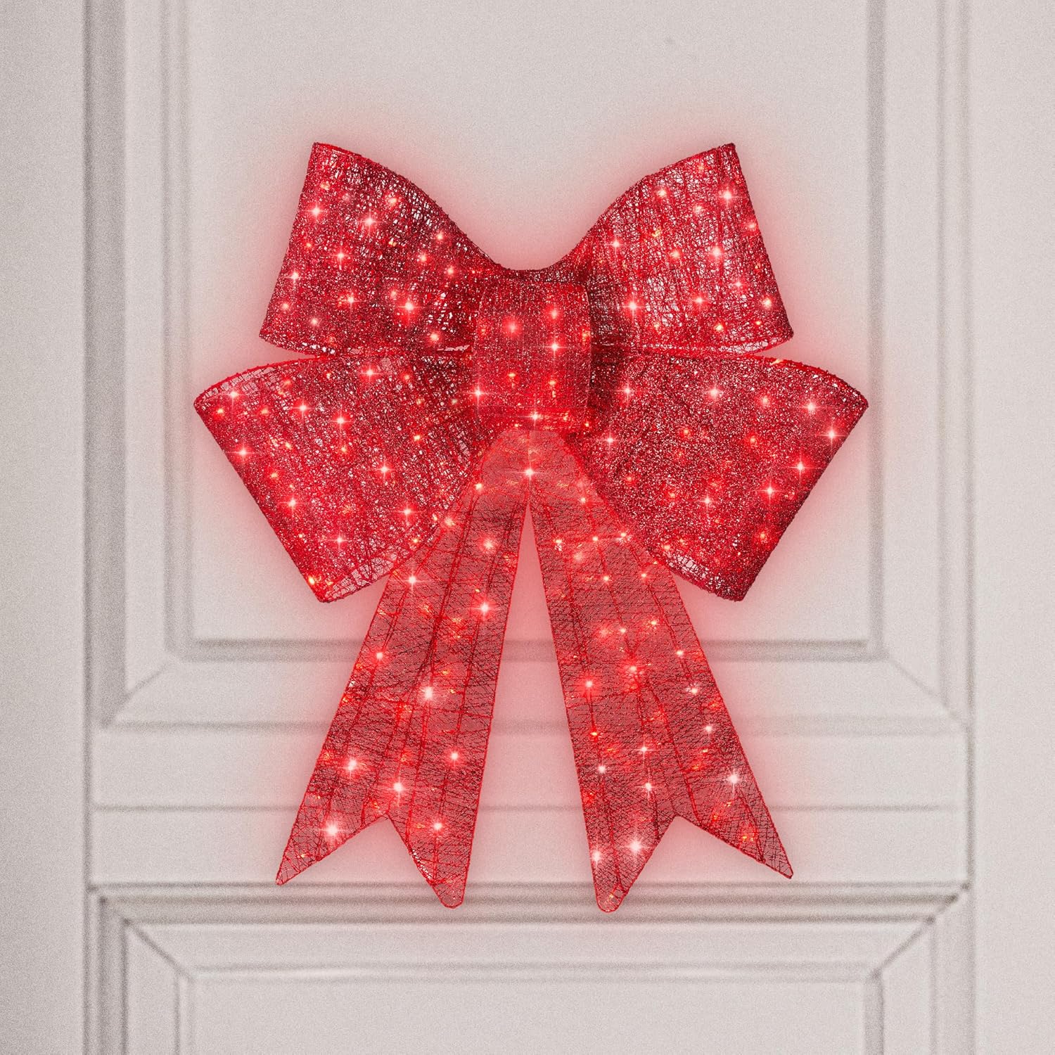 24in Pre-Lit XL Christmas Bow Decoration for Holiday Cheer