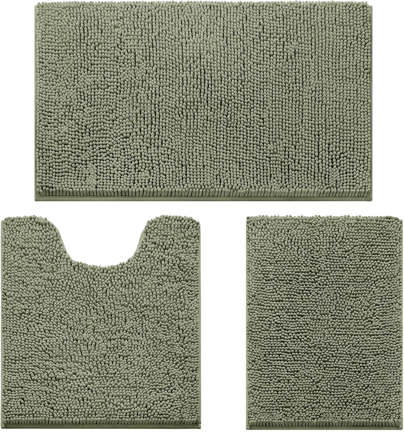 HOMEIDEAS 3 Pieces Bathroom Rugs Set for Ultimate Comfort