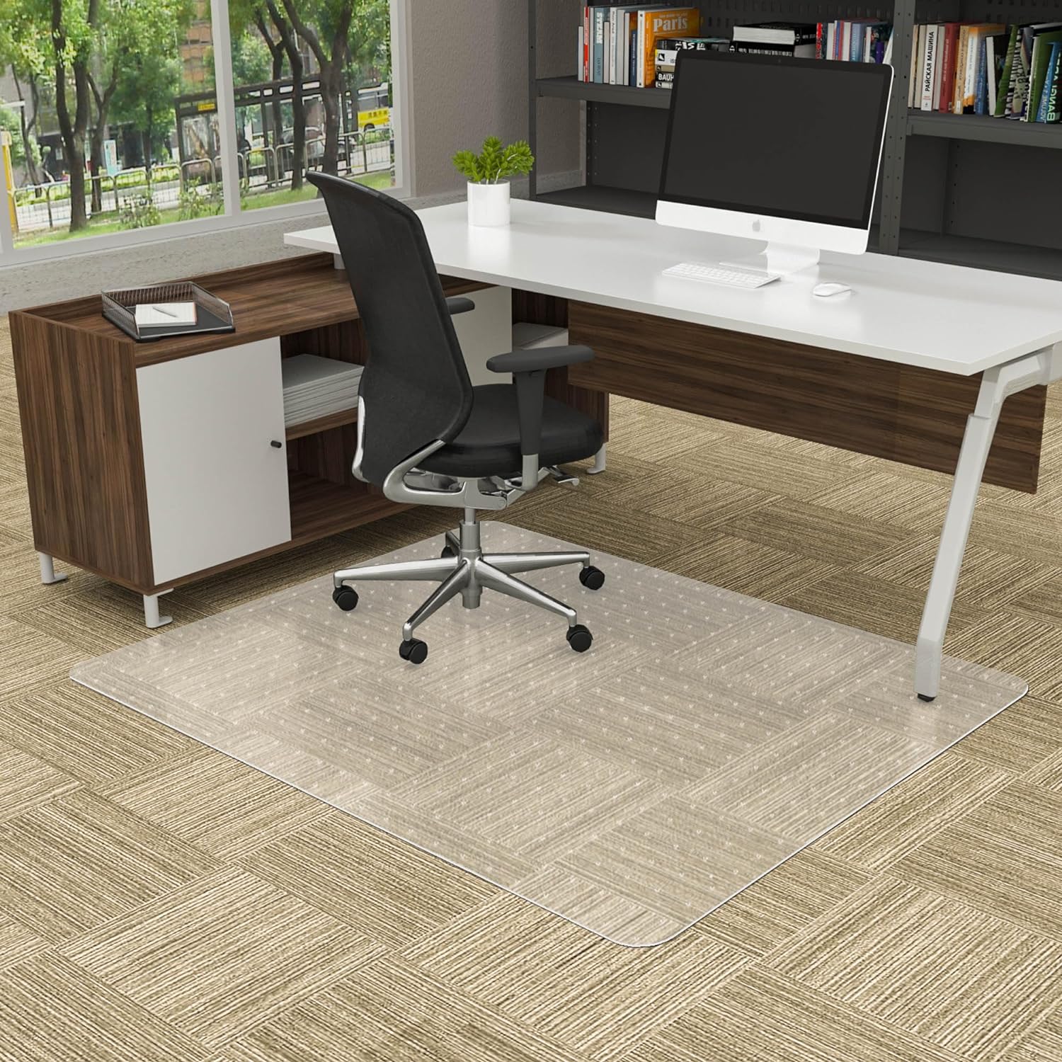 Clear 35 x 55 Office Chair Mat for Low Pile Carpet - Easy Glide!