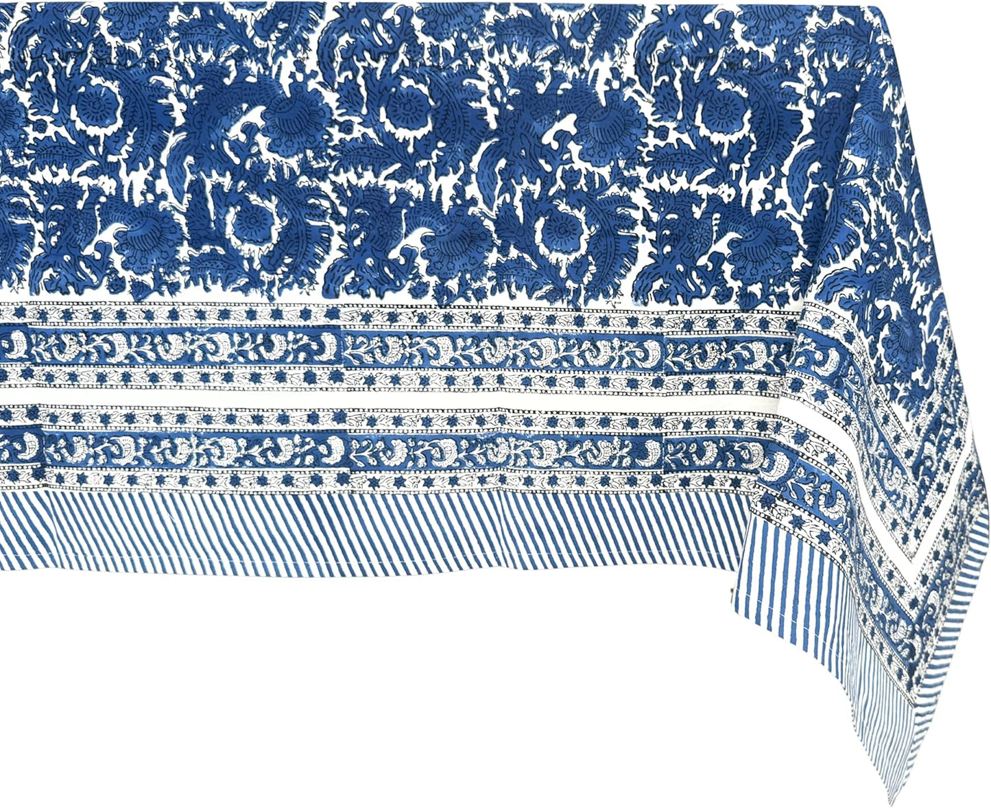 ATOSII Paradise Blue 100% Cotton Summer Tablecloth for Dining