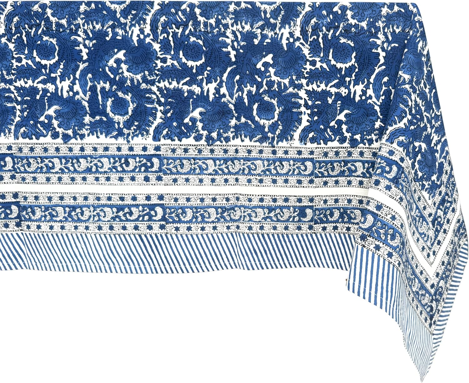 ATOSII Paradise Blue 100% Cotton Summer Tablecloth for Dining