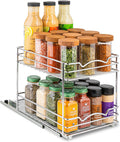 Pull Out Cabinet Organizer for Spices and Cans - Narrow Slide Out Rack