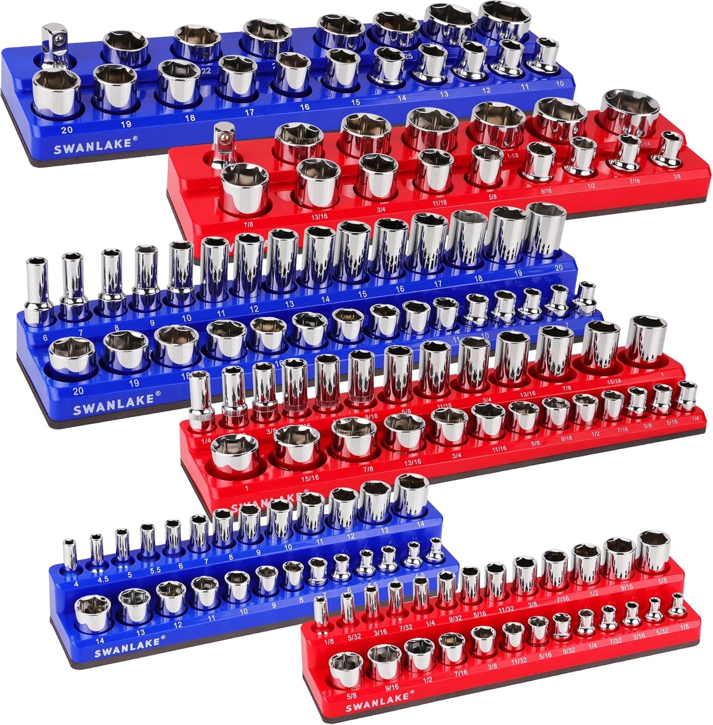 Magnetic Socket Organizer Set for 143 Pieces of Sockets