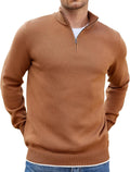 Mens Quarter Zip Up Pullover Slim Fit Lightweight Mock Neck - Warm