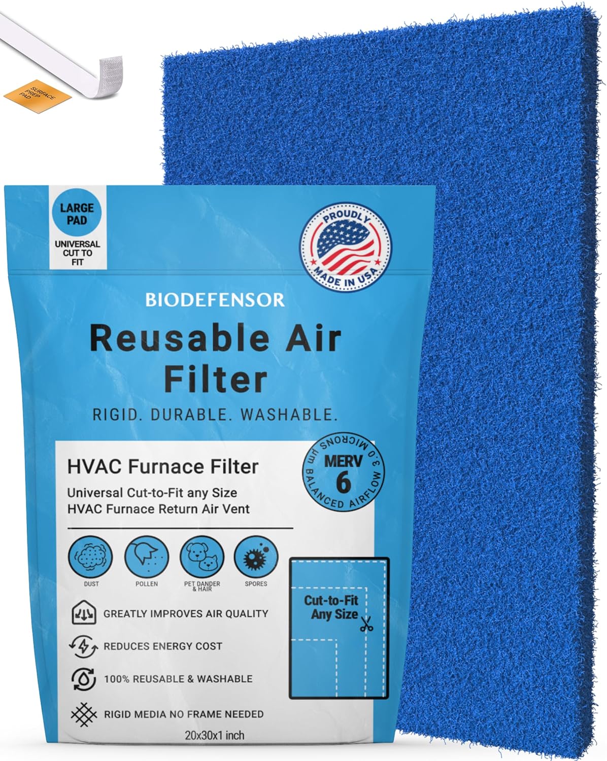 High Airflow Washable Air Filter - Energy Efficient Guard