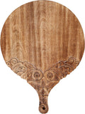 VERSAINSECT carved round Chopping & Serving Tray set 17x12.5x0.95 in