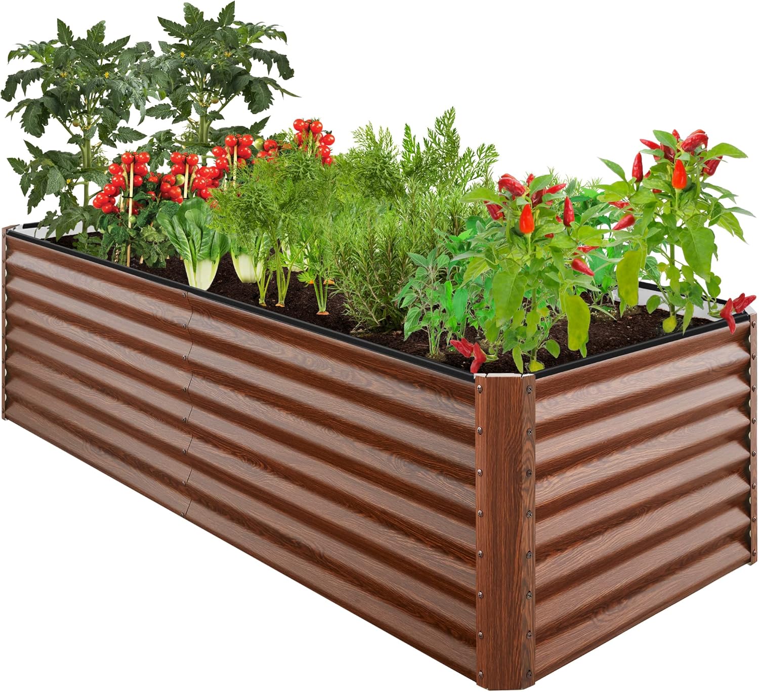 Outdoor Metal Raised Garden Bed for Vegetables and Flowers