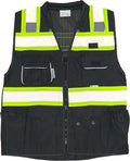 Safety Vest for Men Black Series with Zipper and Utility Pockets