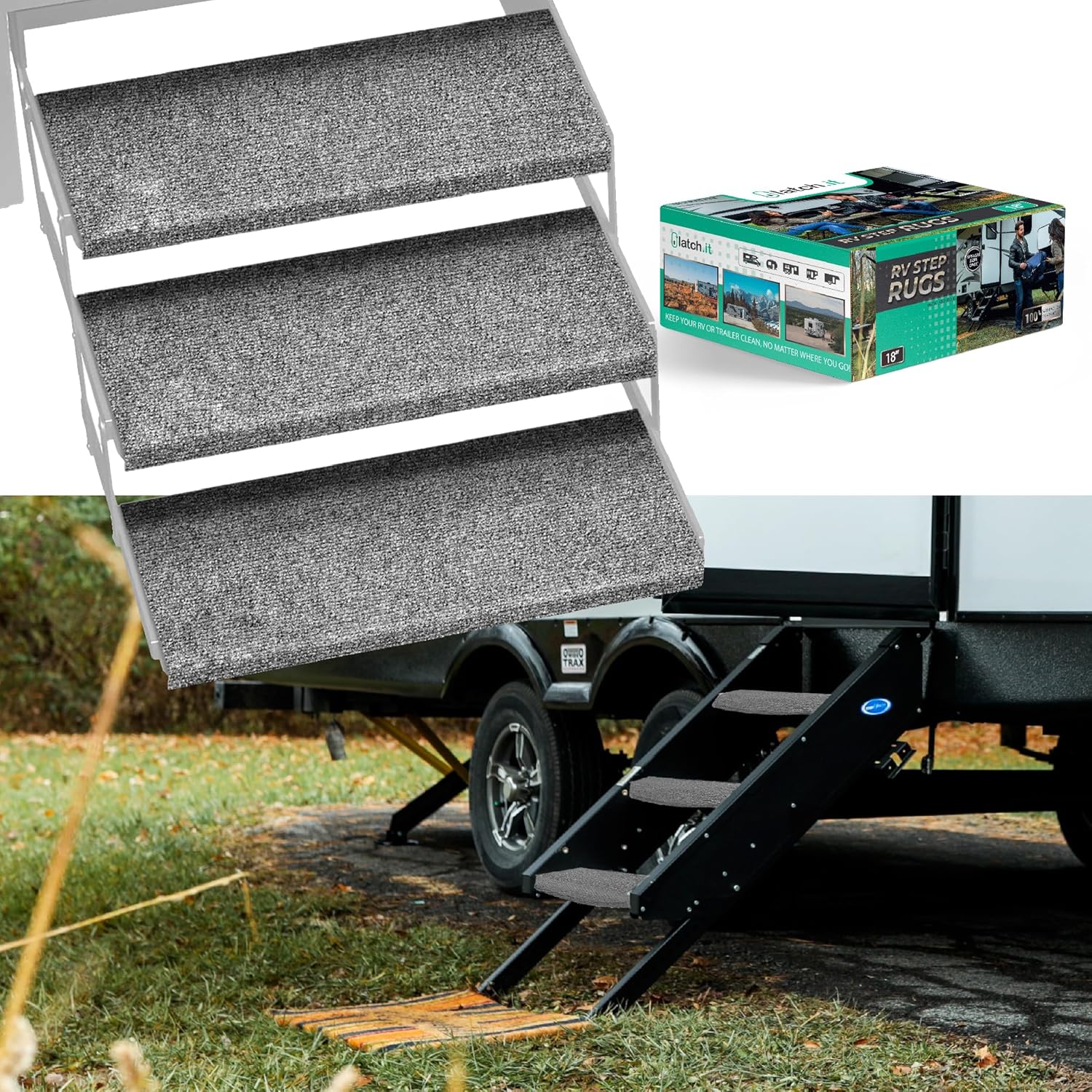 LATCH.IT RV Step Covers 3 Pack for 23 in Wide Camper Steps