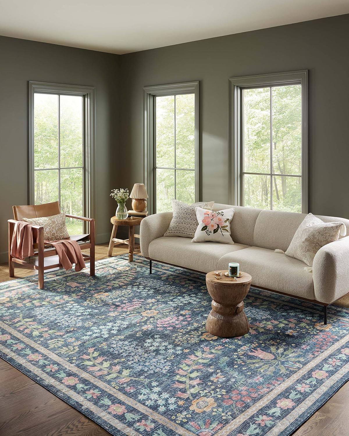 Loloi Rifle Paper Co. Maison Collection Runner Rug in Blue/Multi