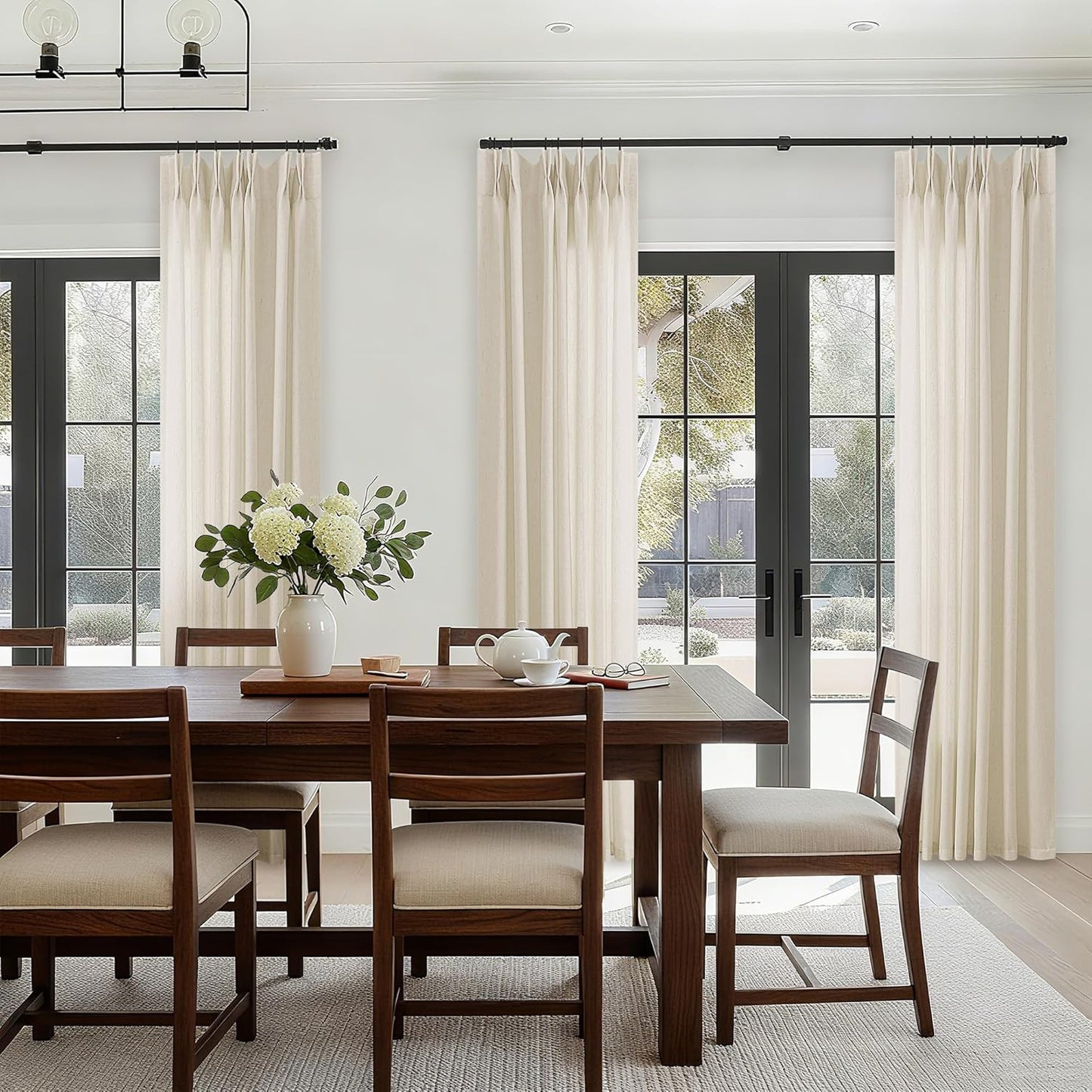 Sand Beige Linen Curtains 102 Inches Long for Living Room
