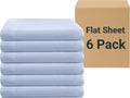 ZPECC King Flat Sheet Only 6 Pack - Durable Light Blue Bedding
