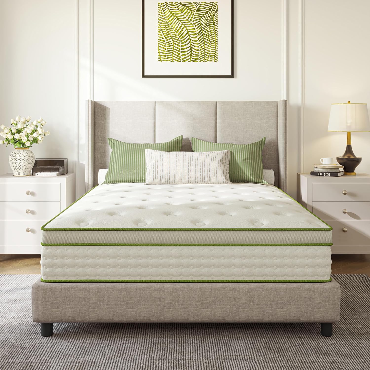 Twin XL Mattress 12 Inch Hybrid Memory Foam for Comfort & Support