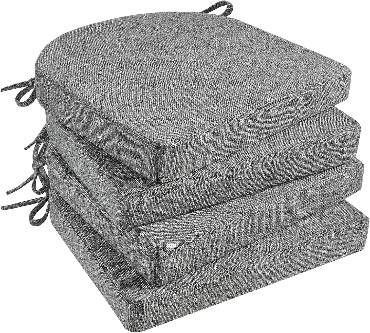 Basic Beyond Chair Cushions for Dining Chairs with Ties, Dark Grey