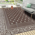 Pauwer 9ftx12ft Reversible Outdoor Rug - Waterproof Patio Mat