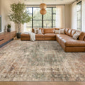 Farmhouse Floor Rugs for Living Room 8x10 - Washable Vintage Medallion