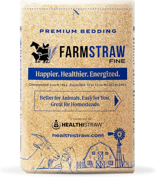 FarmStraw Fine Cut Wheat Straw Bedding for Small Pets & Farms